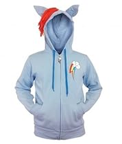 Hot Sale My Little Pony Rainbow Dash Cutie Mens Sky Blue Costume Hoodie Sweatshirt (Adult XX-Large)