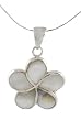 Sterling Silver Mother of Pearl Flower Pendant