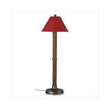 Bahama Weave 00164 Mocha Cream Wicker Body Floor Lamp 60-inches Tall with 20-inch Dia Antique Linen Shade