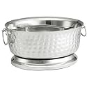 Tablecraft BT1815 Bali Oval Double Wall Stainless Steel Beverage Tub - 18" x 15" x 9"
