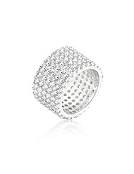 Silvertoned Wide Pave CZ Ring