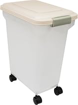 IRIS Premium Airtight Pet Food Storage Container, 28-Quart, Almond