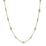 18k Yellow Fancy Station 0.08ct Diamond Necklace - 20 Inch