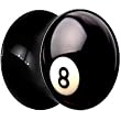 18mm Black Acrylic 8 Ball Saddle Plug