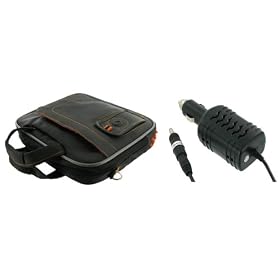 2n1 Combo - Acer Aspire AS1410-8414 11.6-Inch Carrying Case with 12v Car Charger - (VersaSport Bag - Black)
