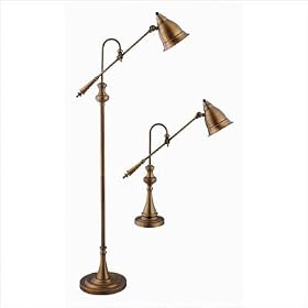 Desk and Floor Lamp in Restored Brass by Stein World