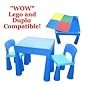 Lego/Duplo Playtable with Two Chairs - Blue by Tega