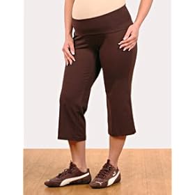 Motherhood Maternity: Fold Over Belly Jersey Knit Maternity Active Crop Pants