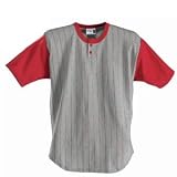 Pinstripe Two-Button Henley Shirt
