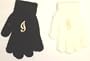 Set of Two White and Dark Navy Magic Gloves Trimmed with Customer Chosen Ivory Monogram Letters for Children Ages 1-5 Years