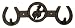 Cast Iron Rider Horseshoe 2 Hook Rack