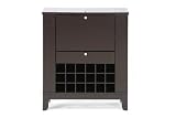 Modesto Brown Modern Dry Bar and Wine Cabinet