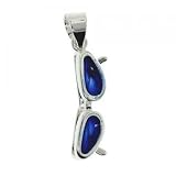 Blue Enamel Sterling Silver Dangle Sunglasses Pendant