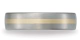 Benchmark Titanium and 18K Gold Satin Wedding Band