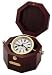 Bulova Quartermaster Wood/Brass Maritime Desk Clock - B7910