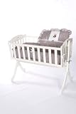 Baby Doll Bedding Gingham with Bear Applique Cradle Bedding Set, Brown