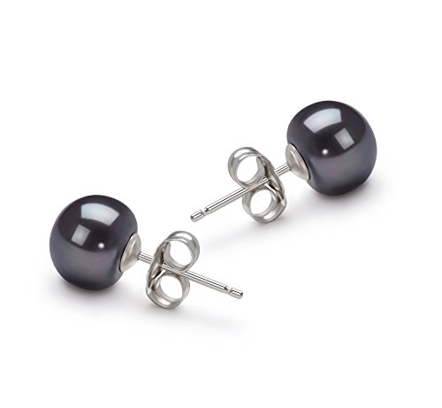 Black 7-8mm AA Quality Freshwater Pearl Earring Set