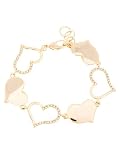 GUESS Gold-tone All Around Heart Bracelet, GOLD