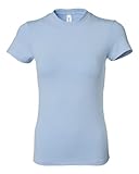 Bella Ladies' Cotton/Spandex Short Sleeve T-Shirt 800, 2X-Large, Baby Blue