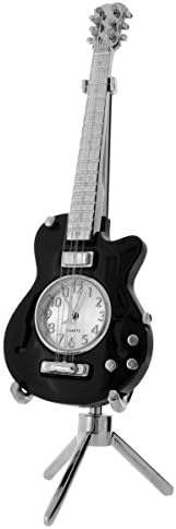 Electric Guitar Novelty Collectors Gift Desktop Mini Clock w/ Tripod Stand