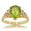1.5CT Peridot & Diamond Cocktail Ring in 14K Solid Yellow Gold