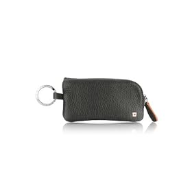Giorgio Fedon 1919 Wall Street - Grained Calf Leather Zip Key Holder Dark Gray