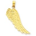 14K Angel Wing Pendant - Measures 27.4x20mm