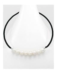 Simulated Velvet Fresh Water Pearls Necklace In Zinc