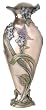 Blue Flower Vase with Butterfly - Cold Cast Resin - 12.5'' Height