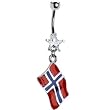 Norway Flag Dangle Belly Ring