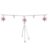 Pink Precious Gem Flower Belly Chain