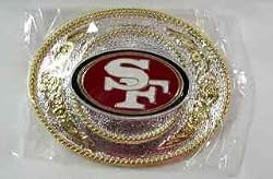San Francisco 49er NFL Football Silver/Gold-tone  Buckle