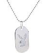 Playboy Bunny Jewel Paved ID DOG TAG silver NECKLACE