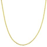 14 Karat Yellow Gold 1-mm Diamond-cut Bead Ball Chain (18 Inch)