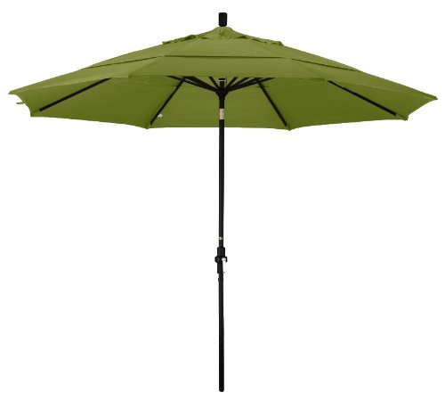 California Umbrella GSCU118302-SA11-DWV 11-Feet Pacifica Fabric Aluminum Crank Lift Market Umbrella with Black Pole, Gingko