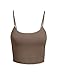 LE3NO Womens Basic Solid Fitted Cami Crop Top with Stretch