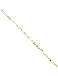 14 Karat Polished Gold Anklet, 9 Inch