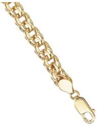 14K Yellow Gold 7 Inch Solid Large Charm Bracelet