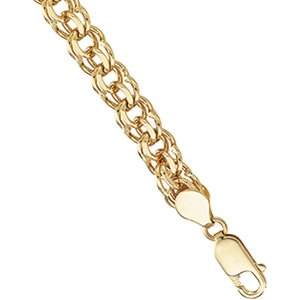 14K Yellow Gold Solid Large Charm Bracelet - 7 inches by