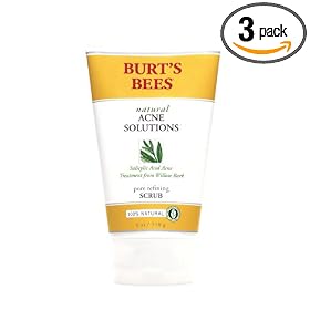 Burt's Bees Acne Pore Refining Scrub, 4-Ounce Tubes (Pack of 3)