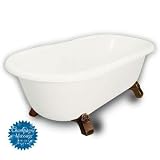 American Bath Factory B1-3700-BB-DM7-M2-45-OB-C1-CD Madeline Double Ended Clawfoot Bathtub in Bisque