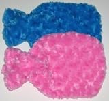 Childrens Blue Minky Swirls Covered Hot Water Bottle   Made in Germany