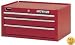 Waterloo TR51203 26-Inch Wide by 12-Inch Deep by 12-1/4-Inch High Professional Use Red 3 Drawer Intermediate Chest with Full Extension Ball Bearing Drawer Slides