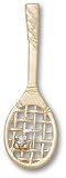 Tennis Racquet W/ .025 Diamond* Charm/Pendant -14K/10K, Stainless Steel or Gold Plated