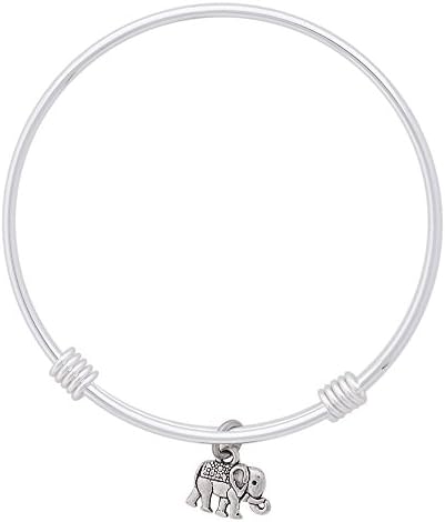 Elephant Silver Charm Bracelet. These Elegant Bangles Are a Beautiful Statement Worn Alone or Stacked in the Dozens! Handmade Right Here in Vero Beach, Fl, These Bracelets Are a Super Cute Addition to Every Outfit!
