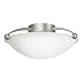 Kichler Lighting 8405NI 2-Light Semi-Flush Ceiling Light, Brushed Nickel with Satin-Etched Glass