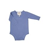 Merino Kids Long-Sleeve Bodysuit Baby Onesie, Periwinkle Blue, 1-2 years, 100% Natural Merino