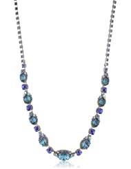 Sorrelli "Electric Blue" Classic Crystal Antique Silver-Tone Necklace