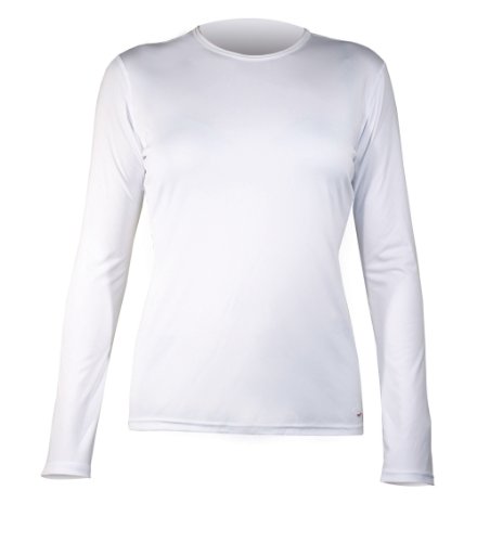 Hot Chillys Women's Peach Crewneck Tee (White, Medium)