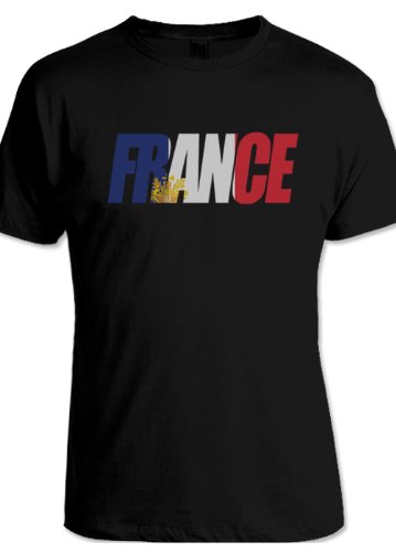 net-shirts FRANKREICH FLAGFONT SHIRT T-Shirt, Größe XL, Schwarz